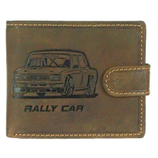  Erős  nyers marhabőrből készült pénztárca rally Lada nyomással Green Deed