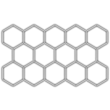 Escape6 komplett LED hatszögletű lámpatest fehér 6500 K, 14 elem 420 × 238 cm világítás