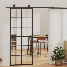  ESG üveg és alumínium tolóajtó fémszerelvény-szettel 76x205 cm építőanyag