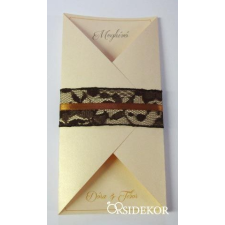  Esküvői meghívó csipkével és szalaggal dekorációs kellék