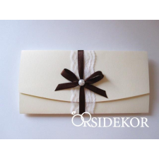  Esküvői meghívó csipkével, szalaggal és gyönggyel dekorációs kellék