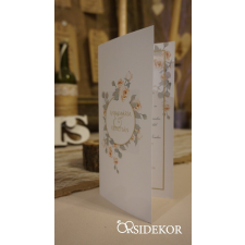 Esküvői meghívó virágkoszorúval dekorációs kellék