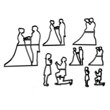  Esküvői sziluett kiszúró 9db 2. sütés és főzés