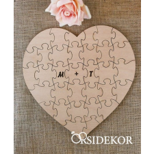  Esküvői szív alakú vendégkönyv, fa puzzle puzzle, kirakós