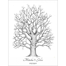  Esküvői vendégkönyv, ujjlenyomatfa dekorációs kellék