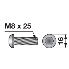 ESM Rögzítőcsavar 00449315 - M8 x 25 mm autóalkatrész