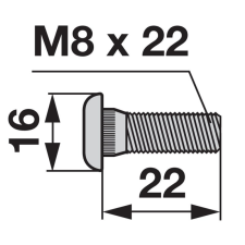ESM Rögzítőcsavar 00449331 - M8 x 22 mm autóalkatrész