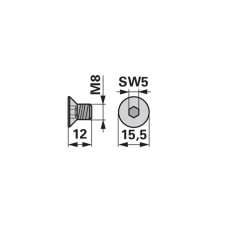 ESM Rögzítőcsavar 00606420 - M8 x 12 mm autóalkatrész