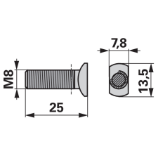 ESM Rögzítőcsavar 00630340 - M8 x 25 mm autóalkatrész