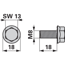 ESM Rögzítőcsavar csomag 00630345 - M8 x 18 mm (10 db) autóalkatrész