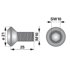 ESM Rögzítőcsavar csomag 00630500 - M10 x 25 mm (10 db) autóalkatrész