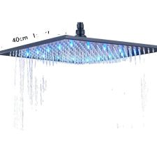  Esőzuhanyfej, négyzet alakú, rögzített támasztótípus, fekete 16 hüvelykes csaptelep