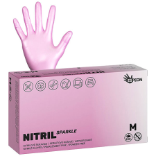 ESPEON Nitril Sparkle gyöngyházfényű rózsaszín méret M, 100 darab gyógyászati segédeszköz