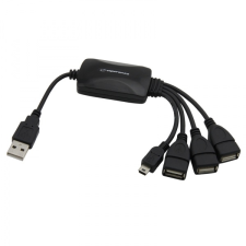 Esperanza EA114 4 portos USB 2.0 + mini USB fekete HUB hub és switch