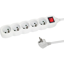 Esperanza Power Strip 220V Hálózati elosztó 5 aljzatos 1.5m - Fehér (ELK214W) hosszabbító, elosztó
