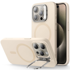 ESR Apple iPhone 15 Pro Max, Szilikon tok, közepesen ütésálló, légpárnás sarok, kitámasztóval, Magsafe kompatibilis, ESR Cloud Soft Stash Stand HaloLock, bézs tok és táska