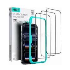 ESR CLASSIC képernyővédő üveg 3db (2.5D, 9H + segédkeret) FEKETE (GP-181233) mobiltelefon kellék