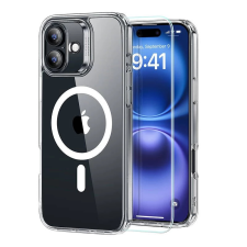 ESR Hybrid HaloLock hátlaptok kitámasztóval + képernyővédő Apple iPhone 16 átlátszó tok és táska