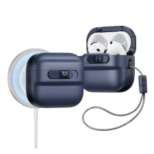 ESR PULSE HALOLOCK műanyag tok (ütésállóság, kézpánt, MagSafe) SÖTÉTKÉK Apple AirPods 4 fülhallgató, fejhallgató tok