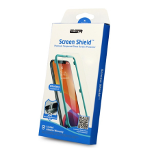 ESR SCREEN SHIELD képernyővédő üveg (2.5D, íves, karcálló, 0.3mm, 9H + felhelyezést segítő keret) ÁTLÁTSZÓ mobiltelefon kellék
