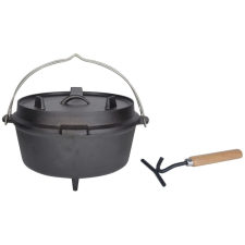 Esschert Design fekete öntöttvas lábas 6,5 L kemping felszerelés