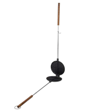 Esschert Design Öntöttvas gofrisütő serpenyő, fa nyéllel, 82 cm gofrisütő