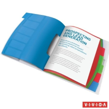 ESSELTE Előrendező, A4, 6 részes, műanyag, ESSELTE "Vivida", áttetsző irattartó