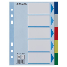 ESSELTE elválasztólap 5 színes füllel PP, A5 (15264) irattartó
