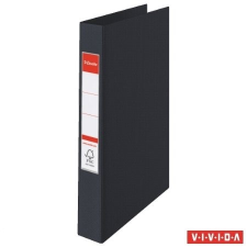 ESSELTE Gyûrûs könyv, 4 gyûrû, 42 mm, A4, PP/PP, ESSELTE "Standard", Vivida fekete gyűrűskönyv