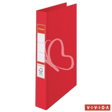 ESSELTE Gyűrűs könyv, 2 gyűrű, 42 mm, A4, PP/PP, ESSELTE &quot;Standard&quot;, Vivida piros gyűrűskönyv