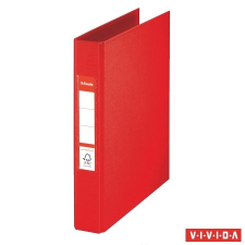 ESSELTE Gyűrűs könyv, 2 gyűrű, 42 mm, A5, PP, ESSELTE &quot;Standard&quot;, Vivida piros gyűrűskönyv