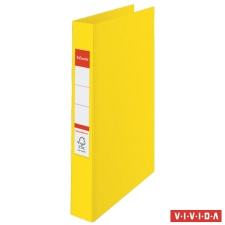 ESSELTE Gyűrűs könyv, 4 gyűrű, 42 mm, A4, PP/PP,  "Standard", Vivida sárga gyűrűskönyv