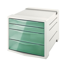 ESSELTE Irattároló ESSELTE Colour`Ice 4 fiókos műanyag áttetsző szürke/zöld irattartó