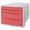 ESSELTE Irattároló, műanyag, 4 fiókos, ESSELTE Colour`Breeze, áttetsző korall (E628457)
