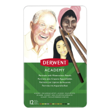 Esselte Kft. Derwent Academy színes akvarell ceruzakészlet portrékhoz, 12 db színes ceruza