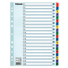 ESSELTE Mylar laminált karton regiszter A4 20 részes 1-20-ig 100163 regiszter és tartozékai