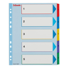 ESSELTE Regiszter ESSELTE A/4 maxi laminált karton újraírható 1-5 regiszter és tartozékai