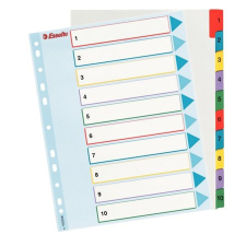 ESSELTE Regiszter, laminált karton, A4 Maxi, 1-10, újraírható, ESSELTE regiszter és tartozékai