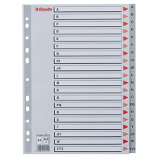 ESSELTE Regiszter, műanyag, A4, A-Z, ESSELTE, szürke regiszter és tartozékai
