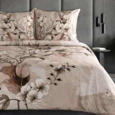  Estera elegáns pamutszatén ágynemű Sötét bézs 160x200 cm - 70x80 cm 2db lakástextília