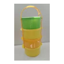  Ételhordó műanyag 4 részes, színes 4x1L (83/S) konyhai eszköz