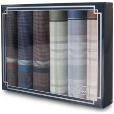 ETEX M37-202 férfi textilzsebkendő 6db díszdobozban lakástextília