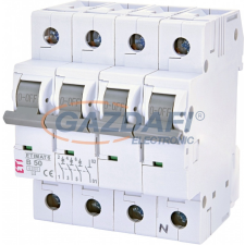 ETI 002116521 ETIMAT6 B50A 3p+N 6 kA kismegszakító, 4 modul villanyszerelés