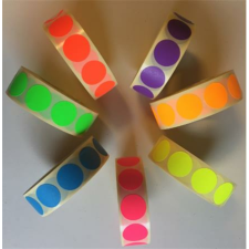 Etikett, 20 mm kör, 1000 etikett/tekercs, narancs etikett