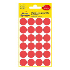  Etikett AVERY 3004 jelölőpont 18mm piros 96 db/csomag etikett