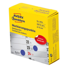  Etikett AVERY 3853 öntapadó jelölőpont adagoló dobozban kék 10mm 800 jelölőpont/doboz etikett