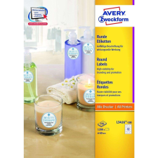 Etikett címke, o60mm, 12 címke/ív, 100 ív/doboz, Avery fehér etikett