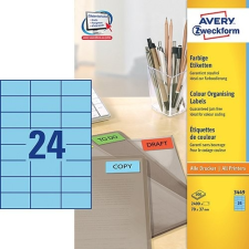 Etikett címke speciális 3450 70x37mm 100ív Avery (kék) etikett