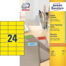  Etikett címke speciális 3450 70x37mm 100ív Avery (sárga) etikett