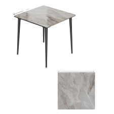  Étkezőasztal, négyzet alakú kialakítás, márvány kivitel, Szürke bútor